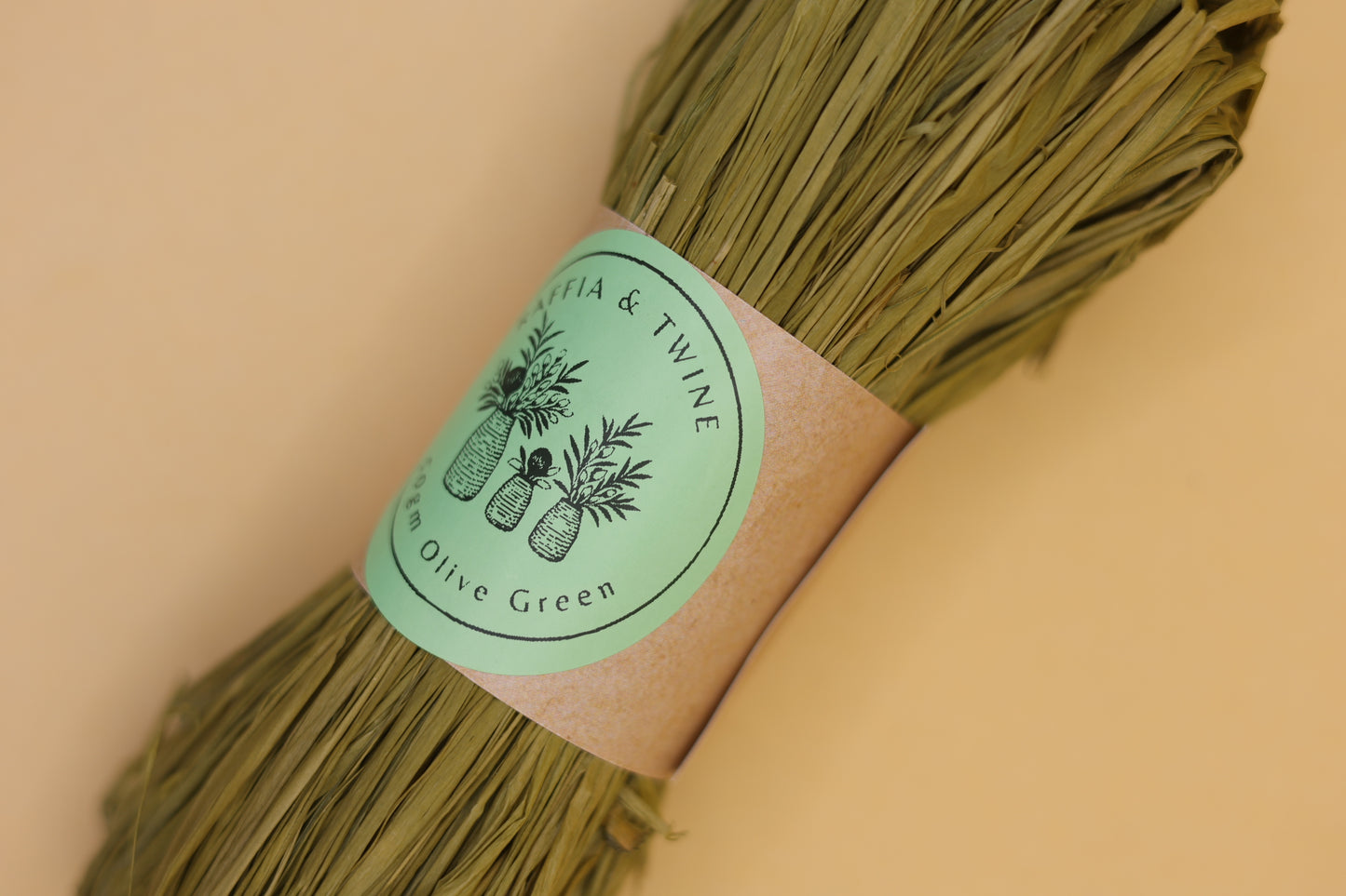 Olive Green Raffia (Hand-Dyed)