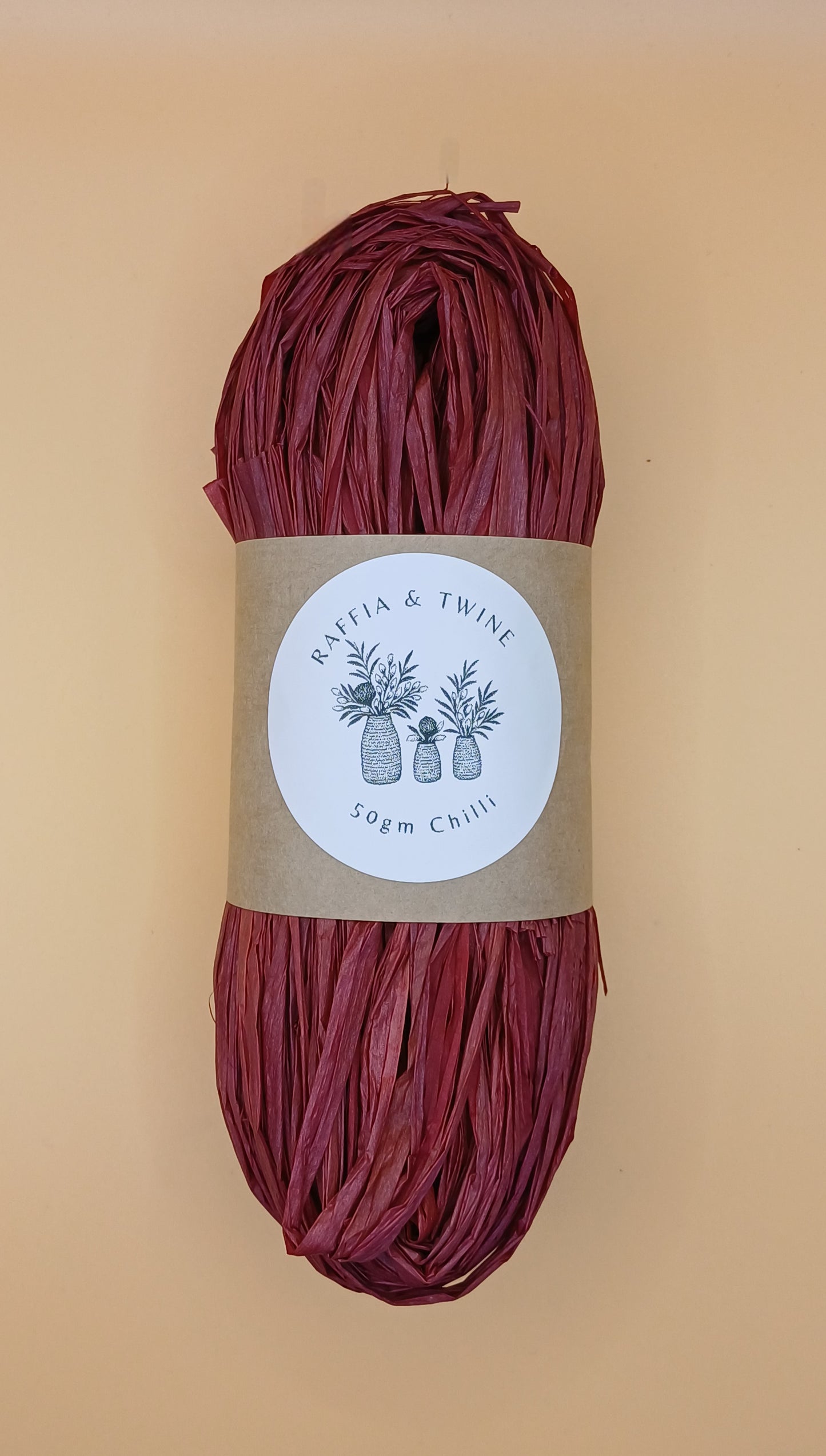 Chilli Raffia Hand-Dyed 50g