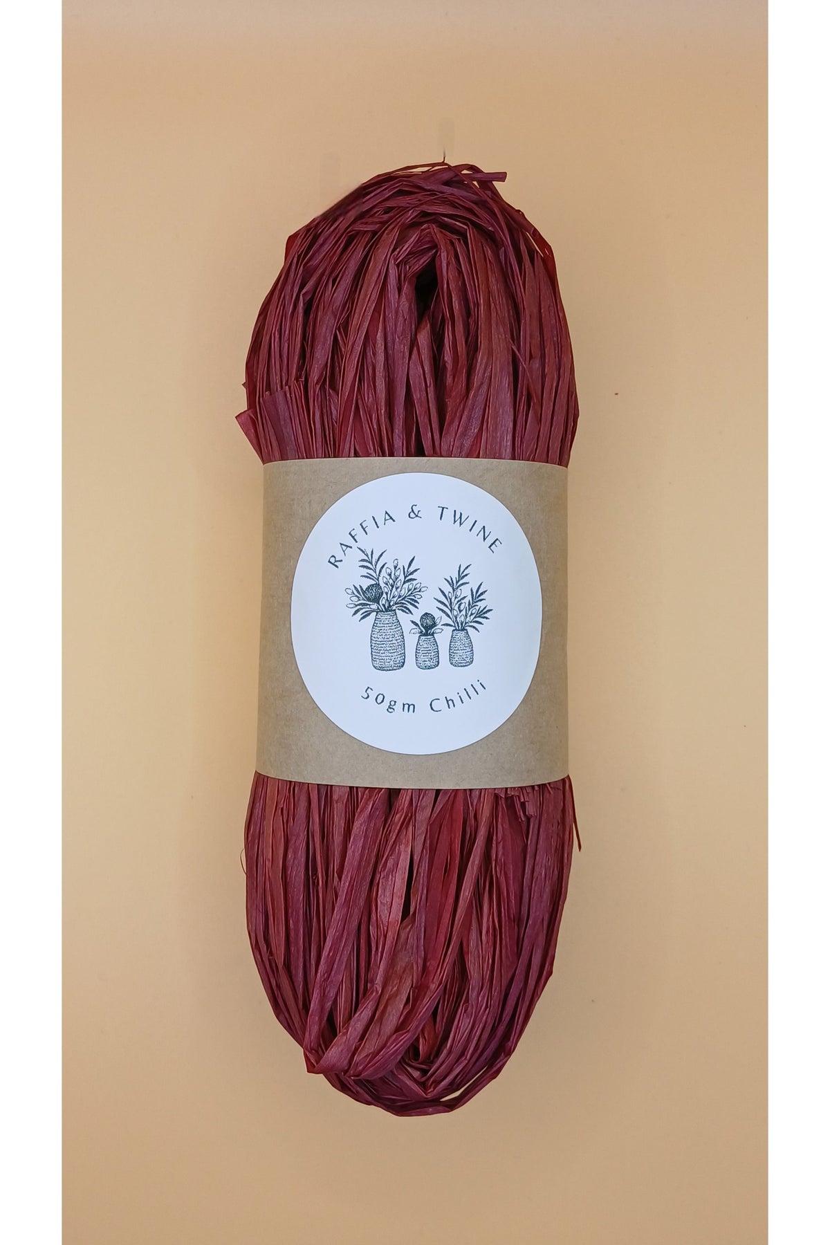 Chilli Raffia Hand-Dyed 50g