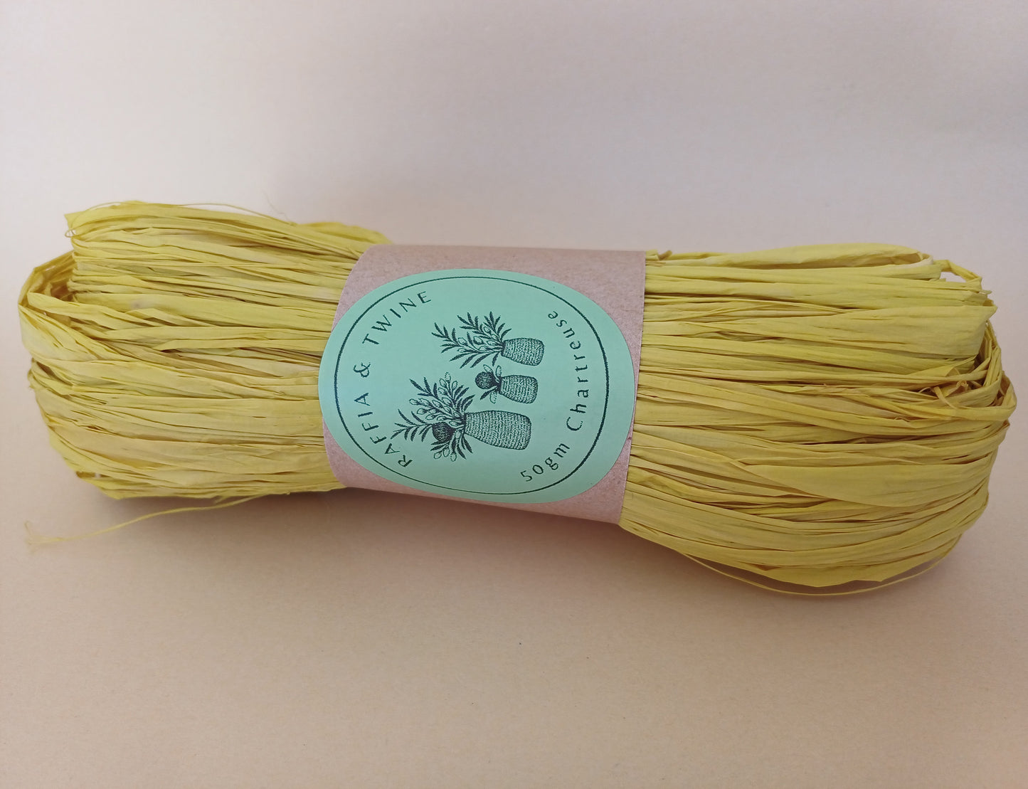 Chartreuse Green Raffia (Hand-Dyed)