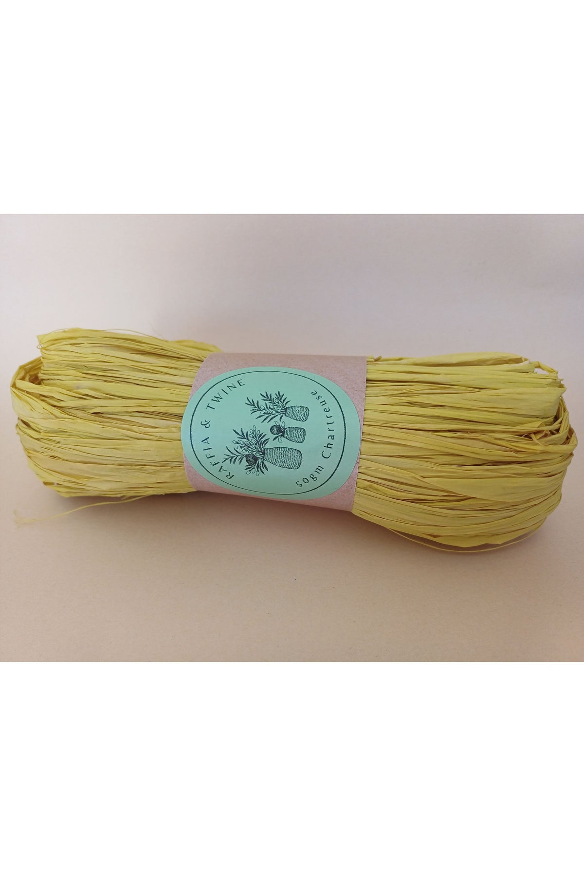 Chartreuse Green Raffia Hand-Dyed 50g