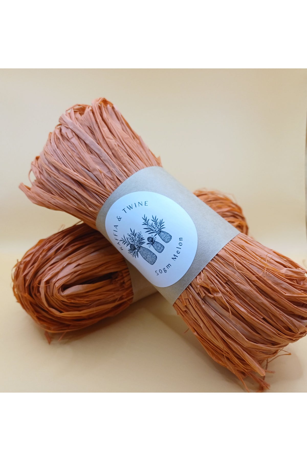 Melon Raffia Hand-Dyed 50g