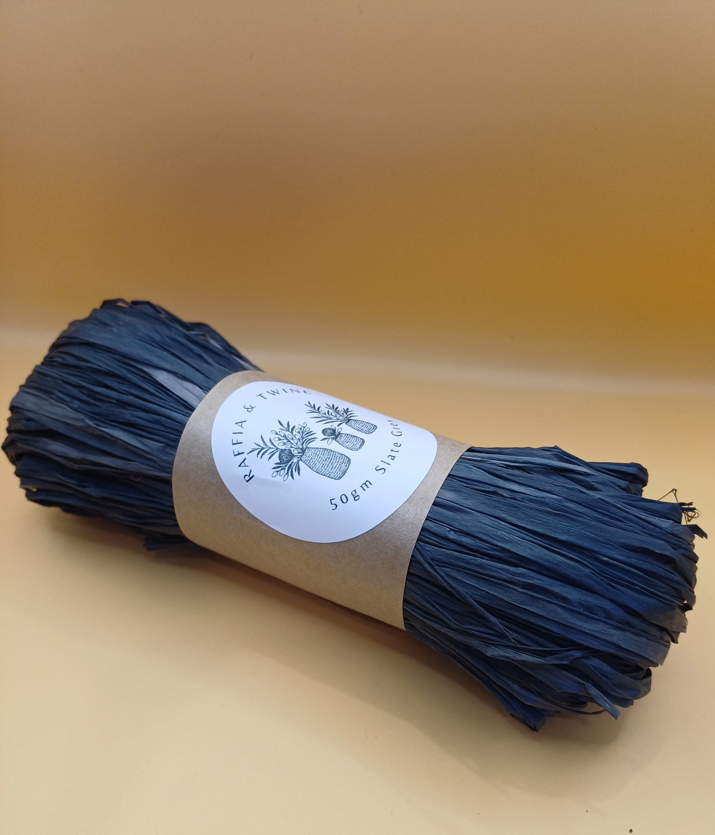 Slate Grey Raffia Hand-Dyed 50g