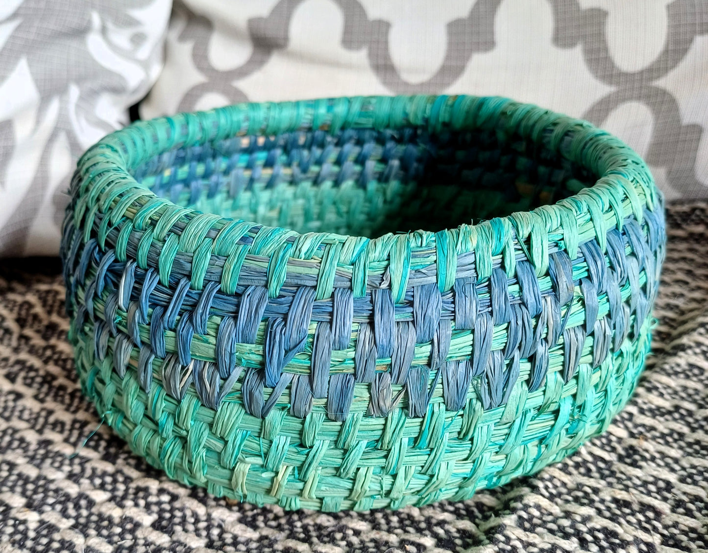 Hawaiian Blue Raffia (Hand-Dyed)