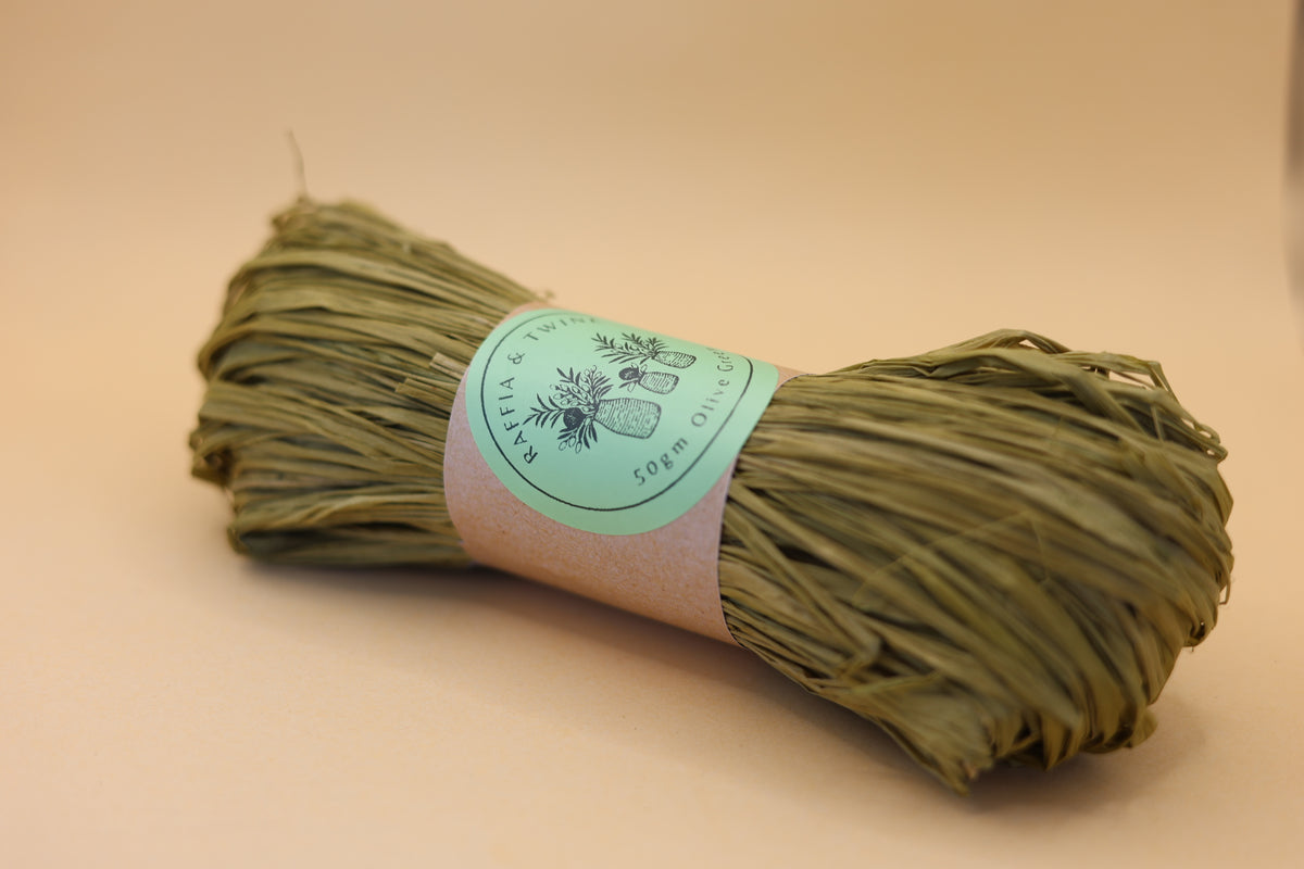 Fresh Raffia Olive Green Raffia (Hand-Dyed) – Raffia & Twine