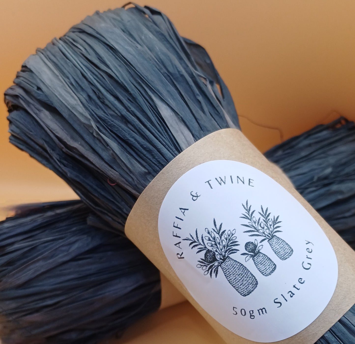 Slate Grey Raffia Hand-Dyed 50g