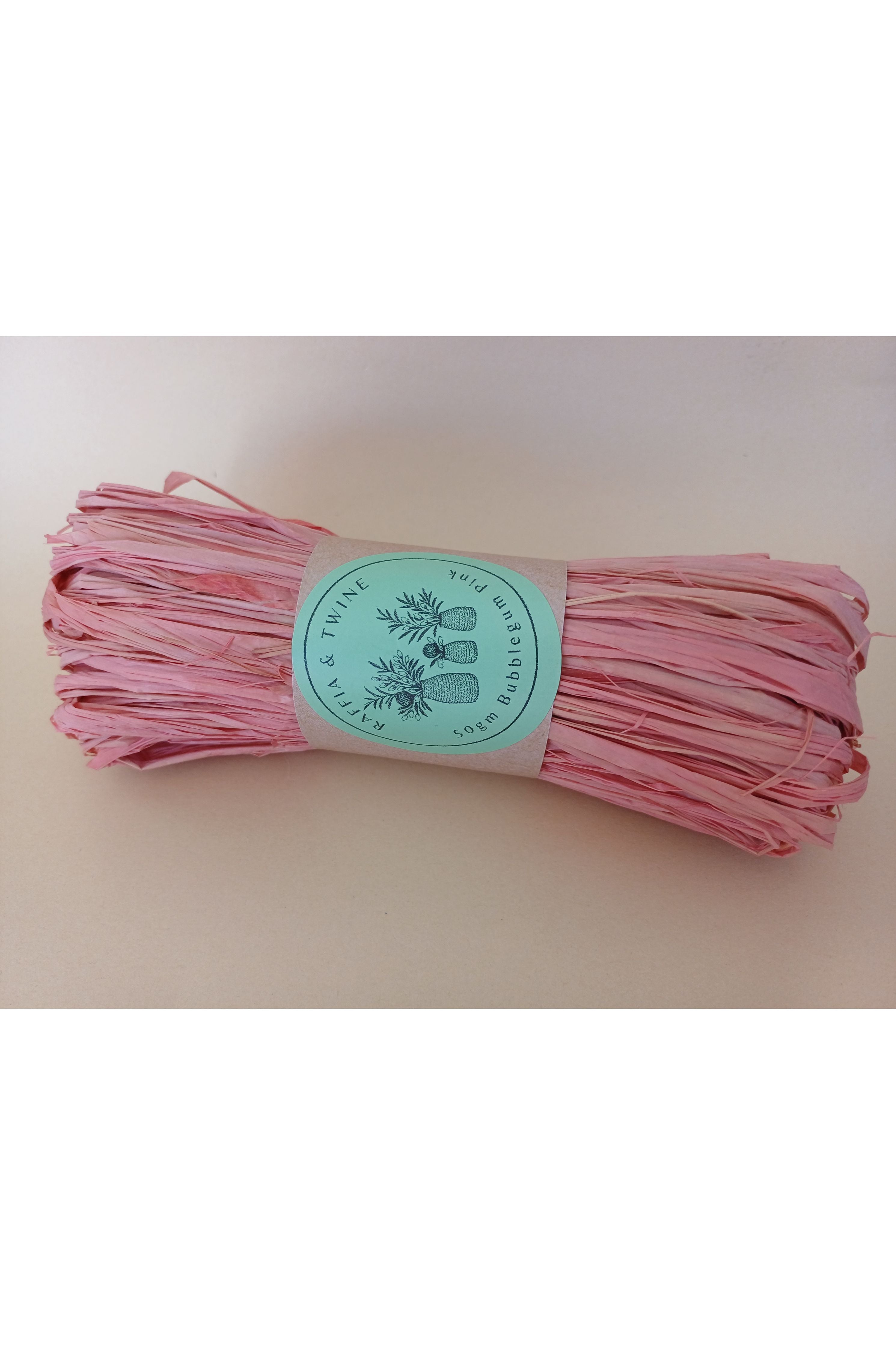 Pink Raphia Texture Bubblegum Pink Raffia (Hand-Dyed) – Raffia & Twine