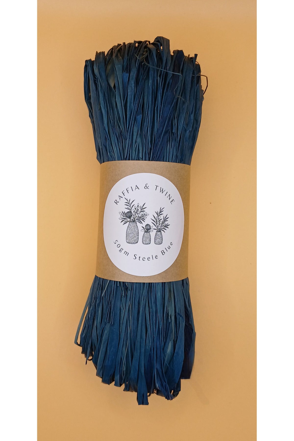 Steele Blue Raffia Hand-Dyed 50g