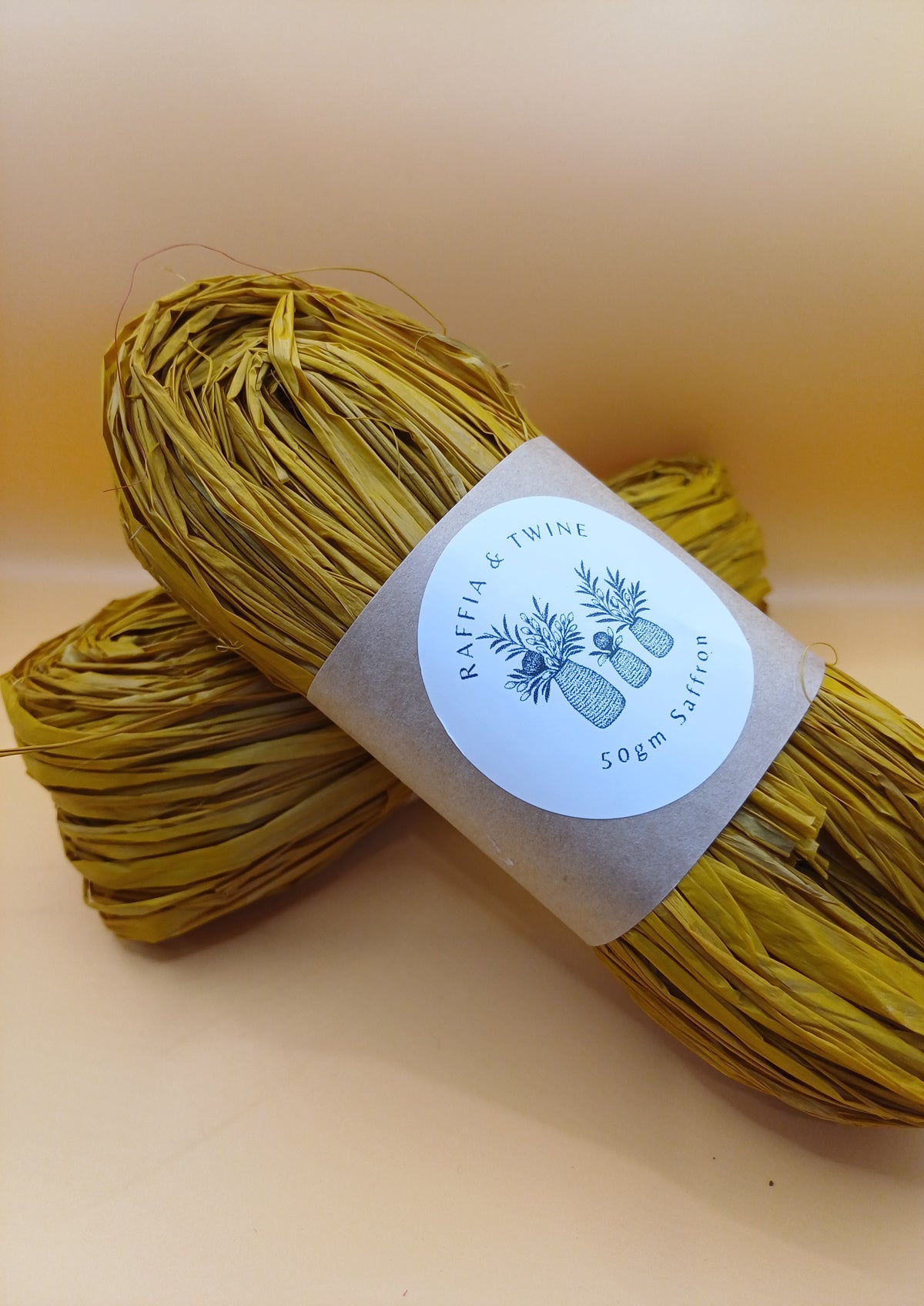 Saffron Raffia Hand-Dyed 50g