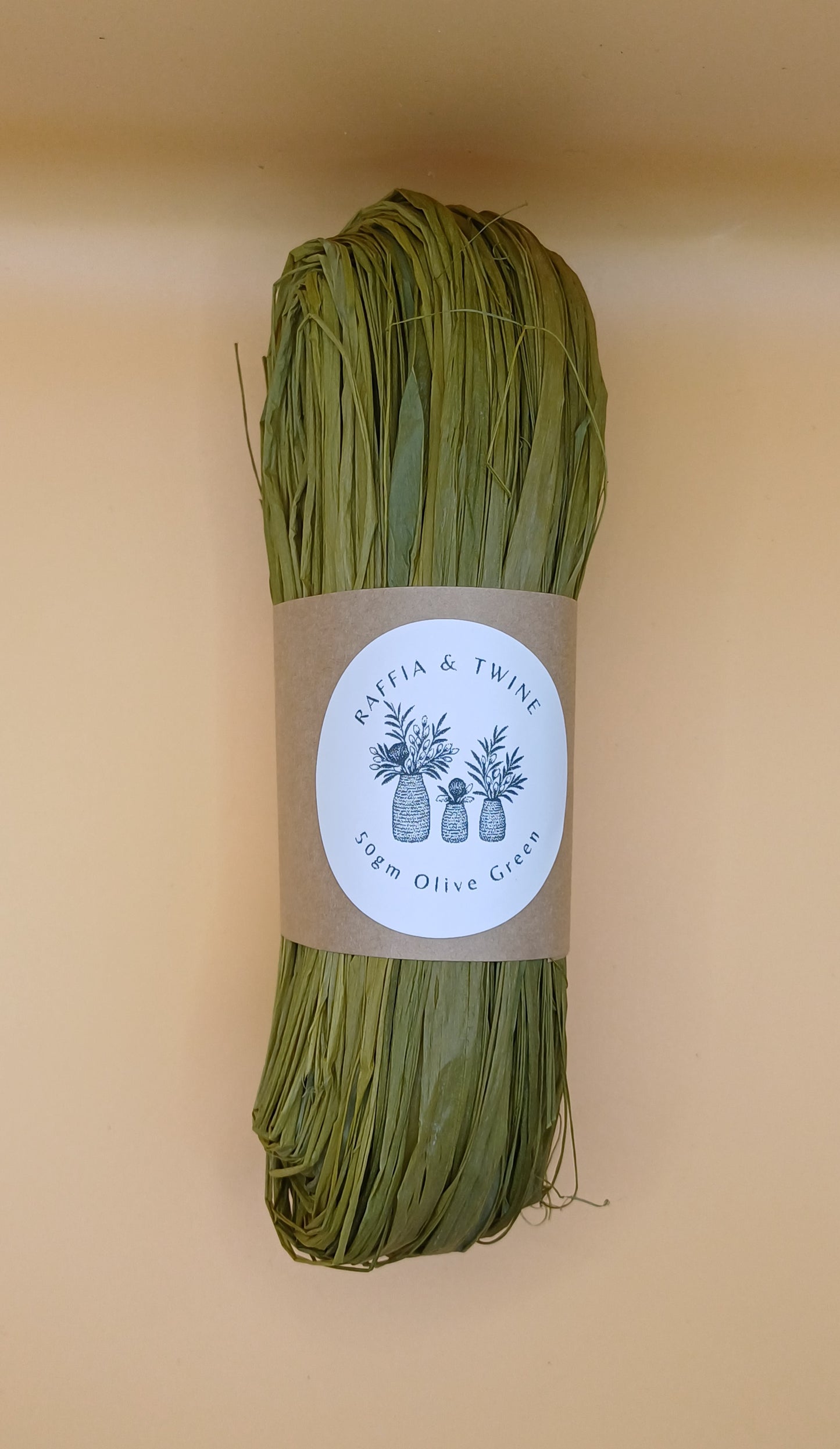 Olive Green Raffia Hand-Dyed 50g