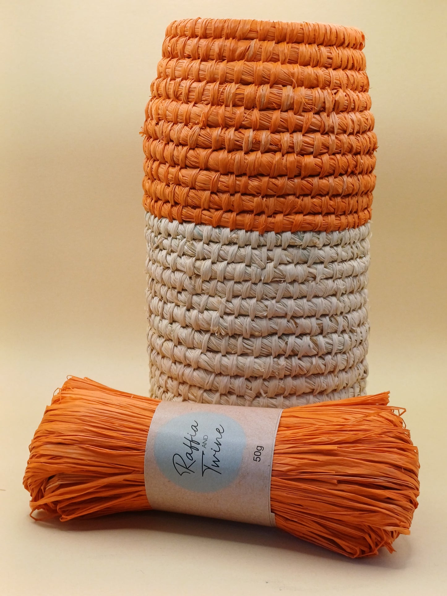 Bright Orange Raffia