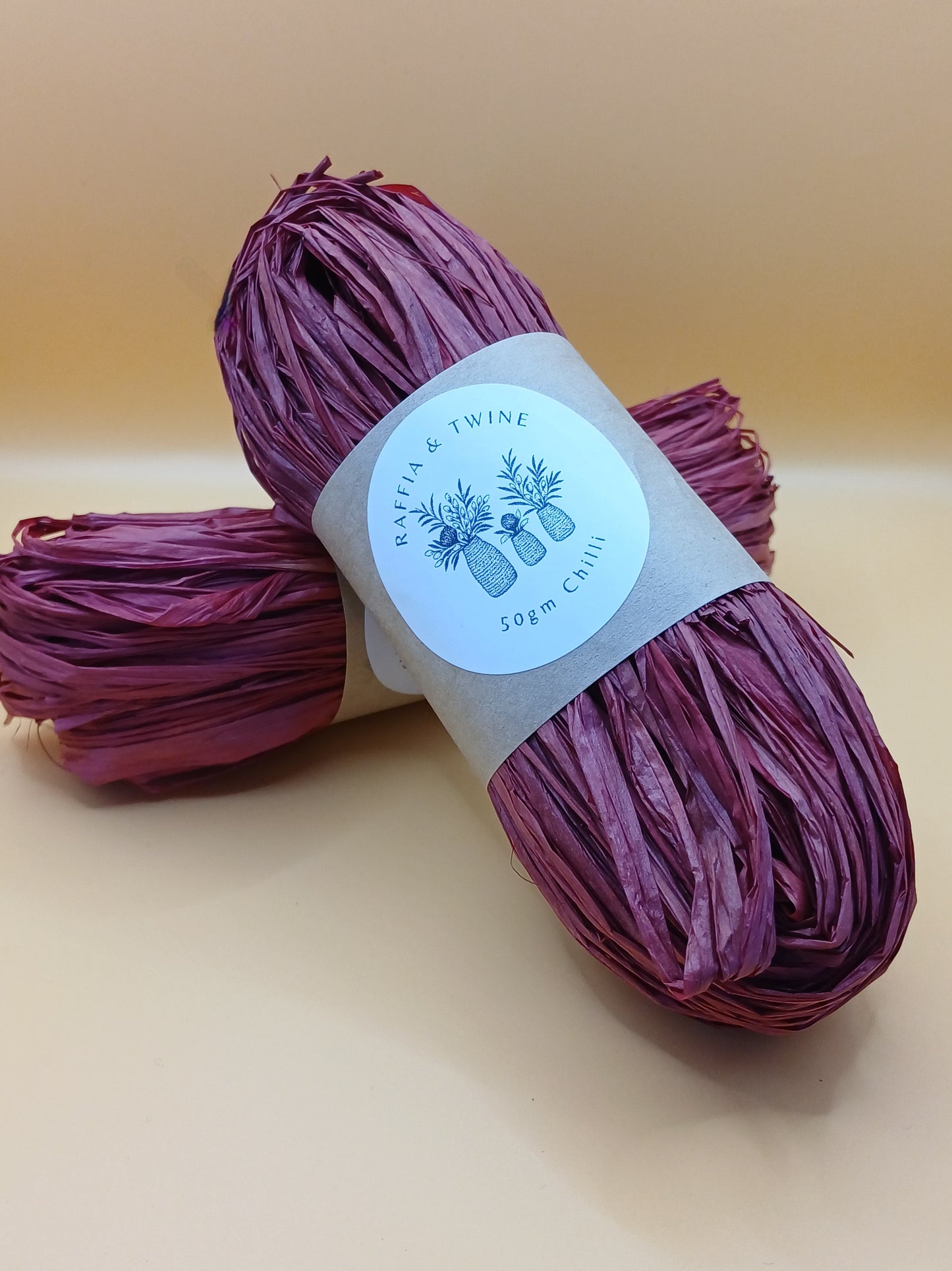 Chilli Raffia Hand-Dyed 50g
