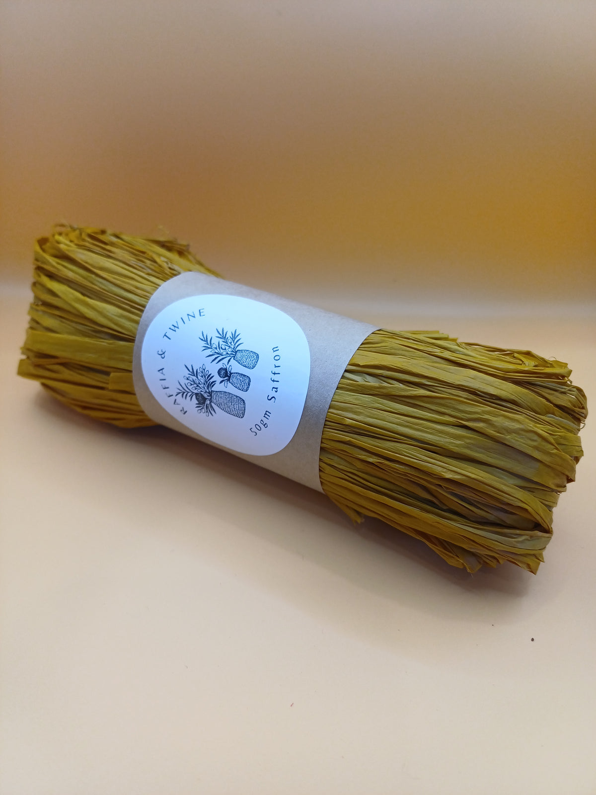 Saffron Raffia Hand-Dyed 50g