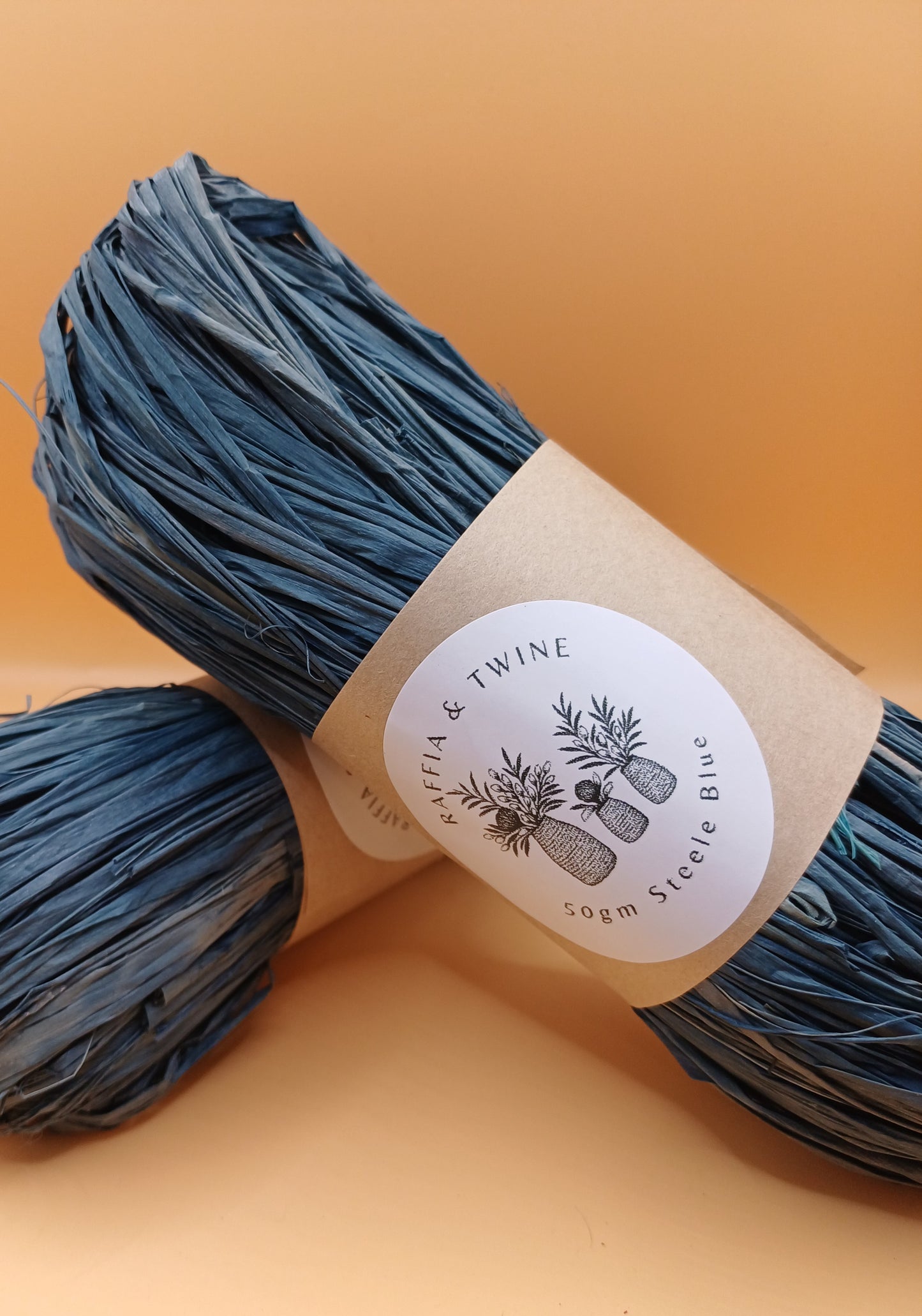 Steele Blue Raffia (Hand-Dyed)