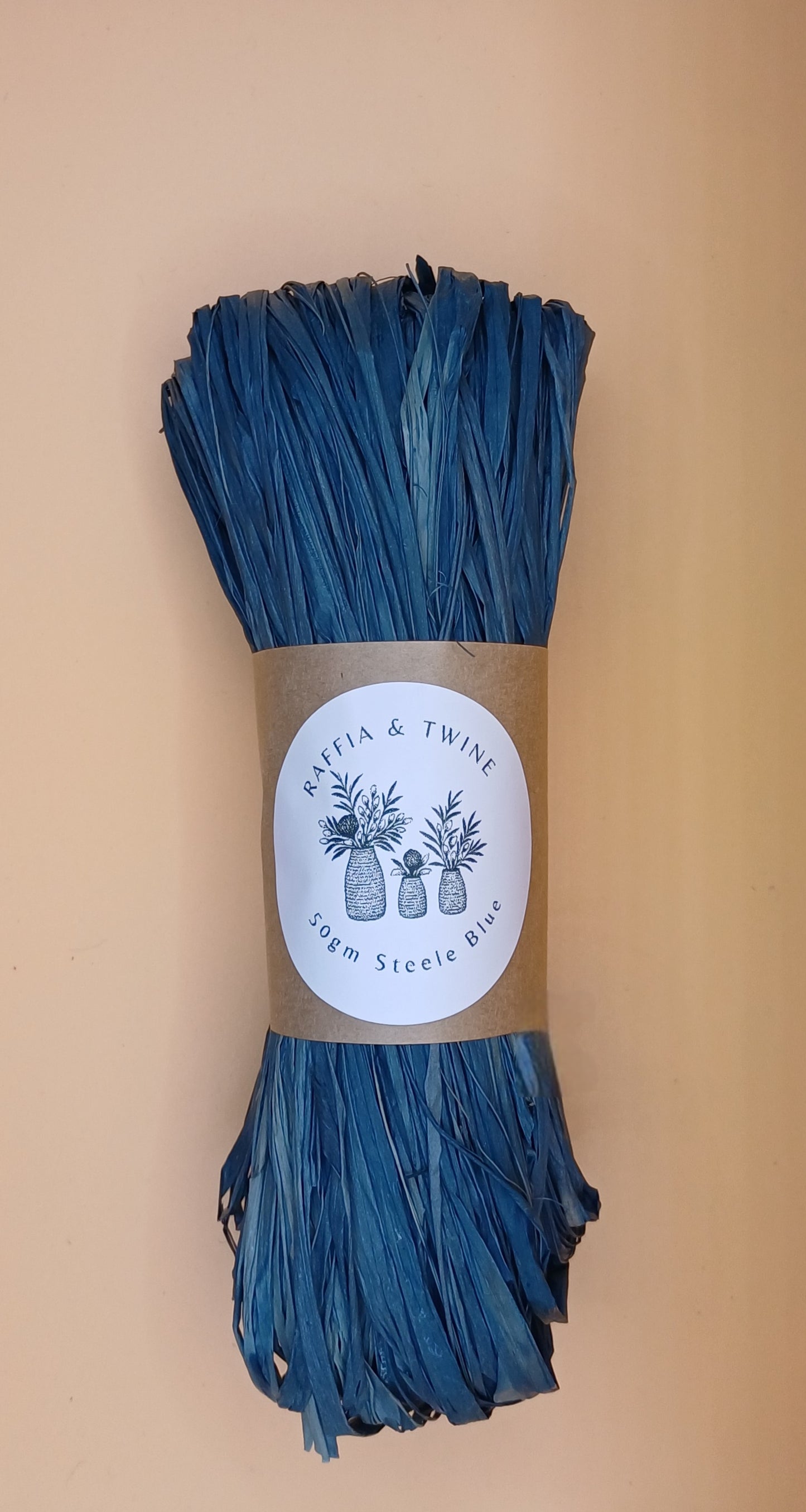 Steele Blue Raffia (Hand-Dyed)