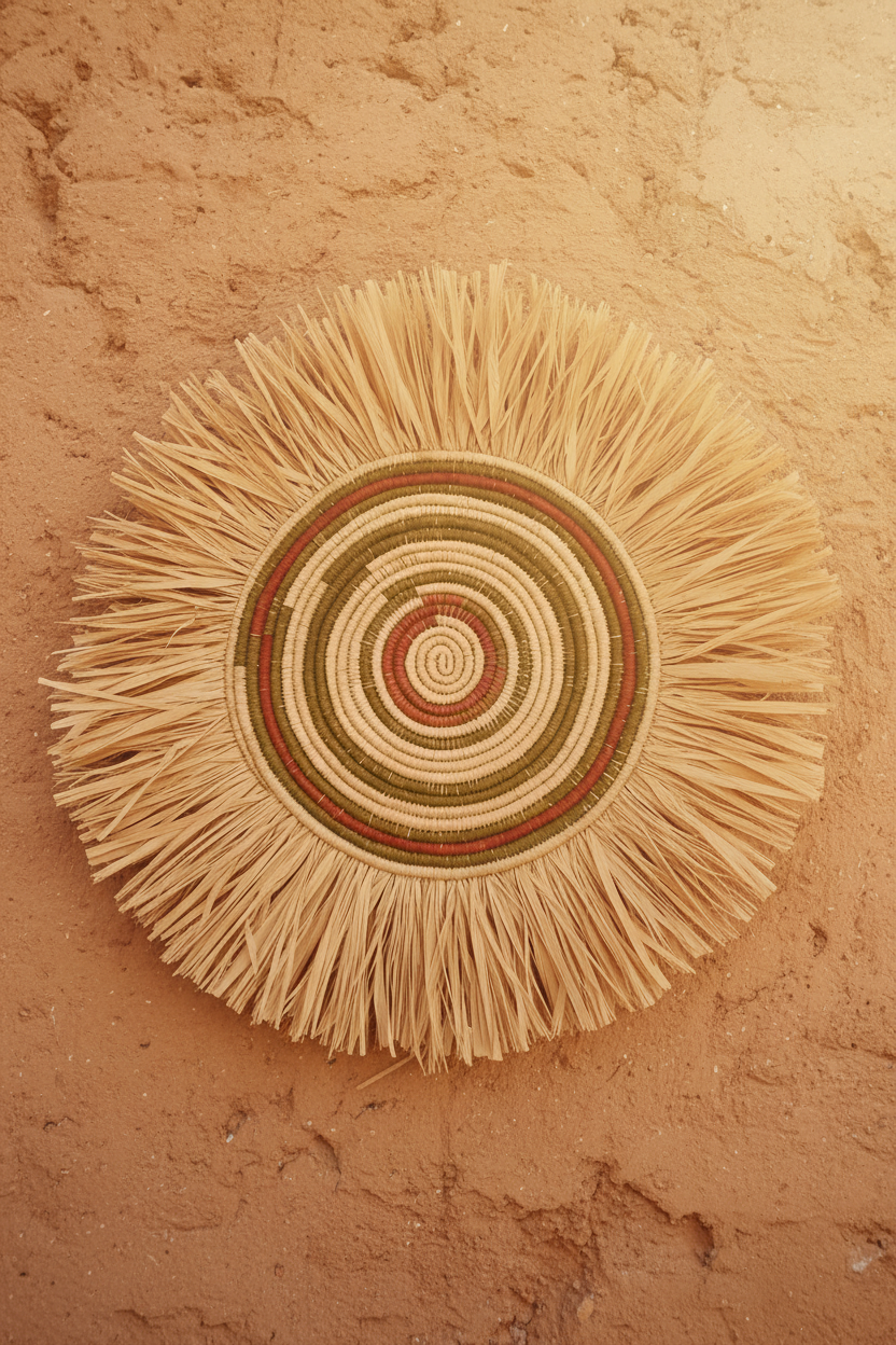 Warm Boho Raffia Wall Hanging